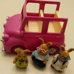 Lil WOODZEEZ Happy Camper Car and Cottonball rabbit family Easter gift